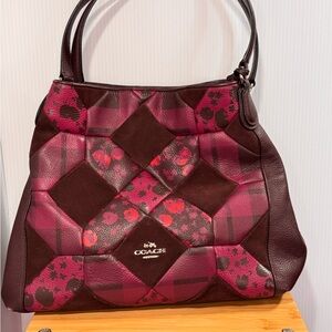 Coach Limited Edition Edie 31 Shoulder Bag in Oxblood & Buffalo Plaid
